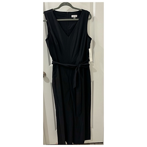 NWT Calvin Klein Black Wide Leg Jumpsuit Size 12 - Picture 4 of 6